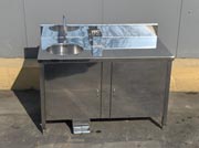 Sink with sterilizer, edge and doors