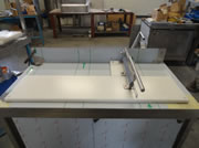 Inox cutting table with scissors